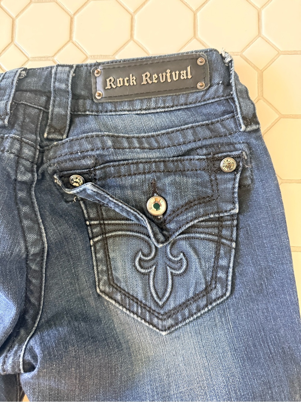 Rock Revival Dark Indigo Flare Jeans - Picture 4 of 4